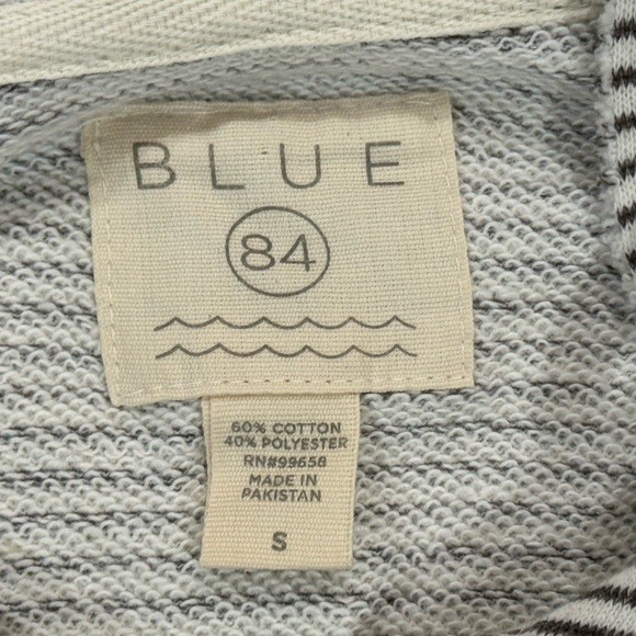 NWT Notre Dame Fighting Irish Blue 84 Cream Striped French Terry Hoodie Women S - Picture 6 of 8